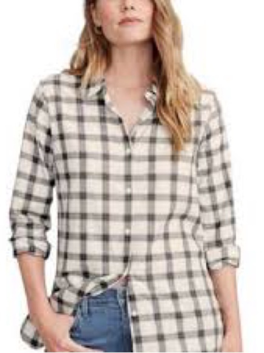Garnet Women Shirt Dress Plaid 14 Pima Organic Cotton Button Up Minimalist